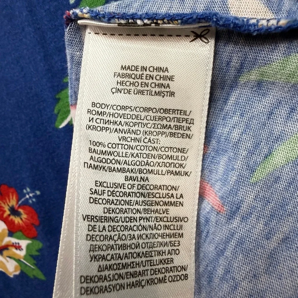 Polo Ralph Lauren Polo Bear Hawaiian Tropical Print T-Shirt Blue XXL Classic Fit